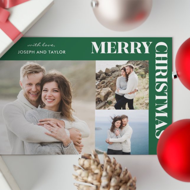 Tipografía Feliz Navidad Blanco sobre Verde 3 Foto (Subido por el creador)