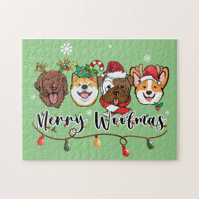 Tipografía Feliz Navidog Jigsaw Puzzle (Horizontal)