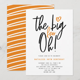 Tipografía fiesta de 40 años moderna y naranja