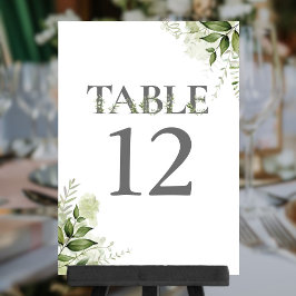 Tipografía floral de vegetación Número de mesa
