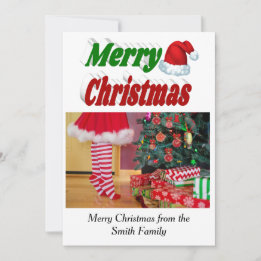 Tipografía fotográfica de Feliz Navidad Santa hat