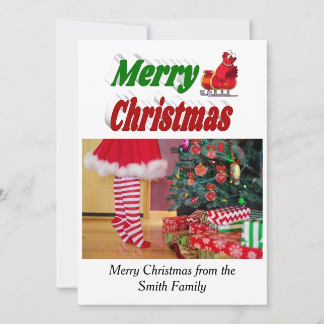 Tipografía fotográfica de Feliz Navidad Santa Slei (Anverso)