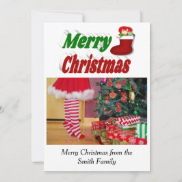 Tipografía fotográfica de Feliz Navidad Stocking