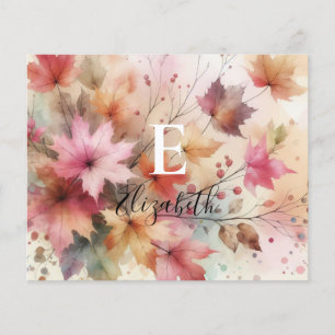 Tipografía Hojas de otoño color pastel