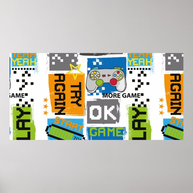 Tipografía Impresión de píxeles de juego. Ilustrac (Frente)