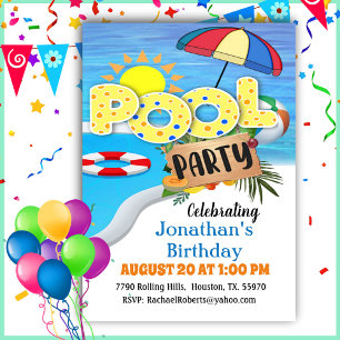 Típografía Invitación a la fiesta de cumpleaños de