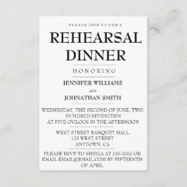 Tipografía Invitaciones a cenas de ensayo moderno