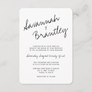Tipografía manuscrita Invitación a la boda moderna