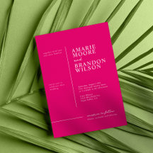 Tipografía Mínima Invitación a la Boda Rosa Calien