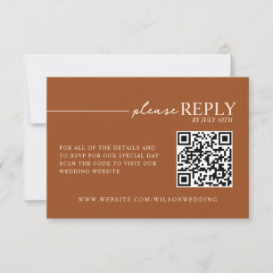 Tipografía Mínima Tarjeta de RSVP en Terracota Ton