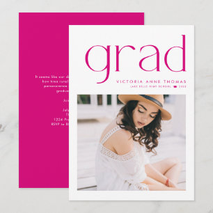 Tipografía minimalista fucsia Anuncio de graduació
