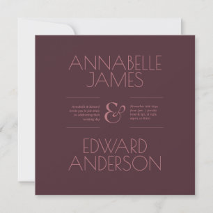 Tipografía minimalista Invitación de boda elegante