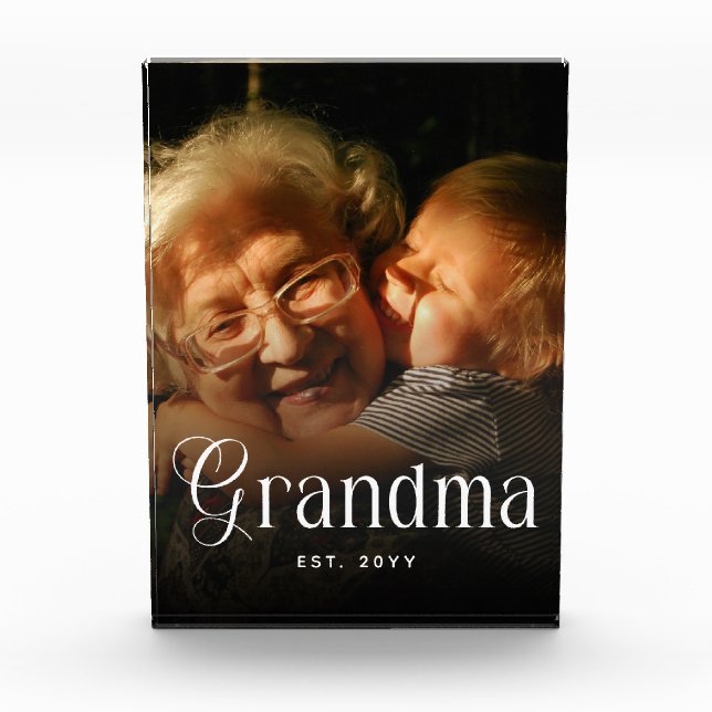 Tipografía Moderna Abuela Regalo de Foto Personali (Anverso)