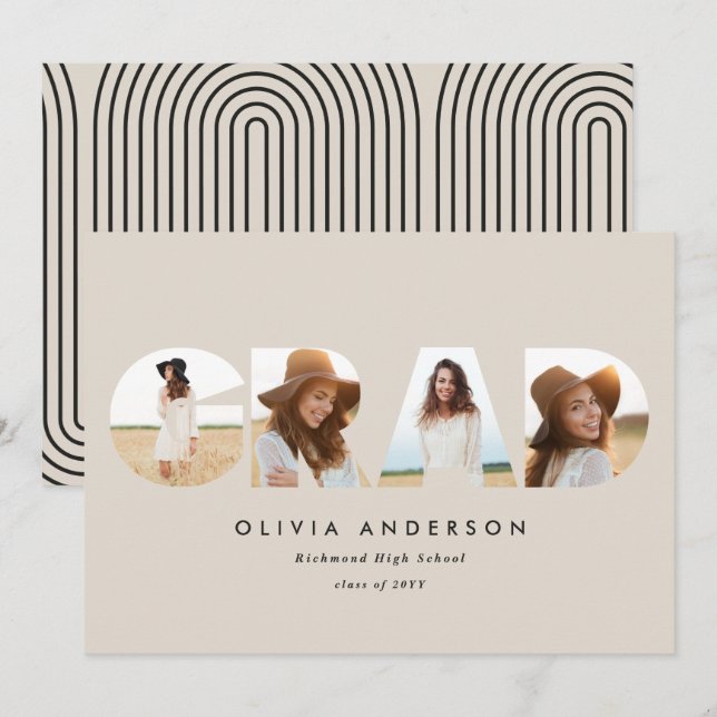 Tipografía moderna con graduación fotográfica múlt (Anverso / Reverso)