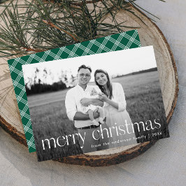 Tipografía Moderna de Navidad Foto Verde Feliz Nav