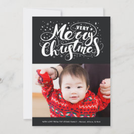 Tipografía moderna de Navidad muy alegre en negro