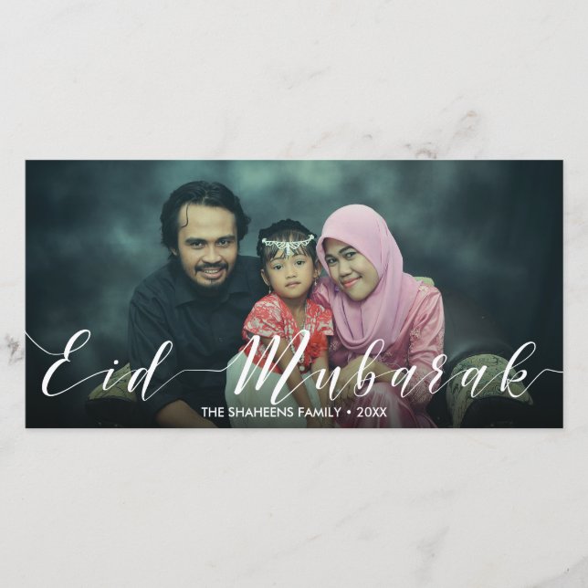 Tipografía moderna Eid Mubarak - Tarjeta fotográfi (Anverso)