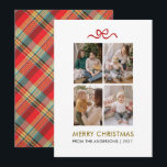 Tipografía moderna elegante 4 Foto Navidad<br><div class="desc">Una sofisticada tarjeta de vacaciones con tipografía dorada de lujo y un diseño de cuadrícula moderno para cuatro fotos. Este diseño limpio es perfecto para compartir los recuerdos favoritos de su familia con un toque elegante.</div>