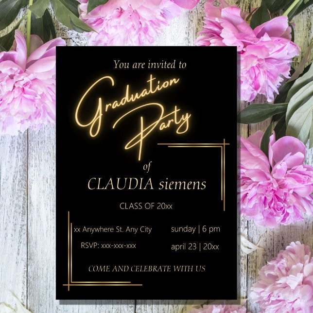 tipografía moderna elegante Invitaciones a graduac (Subido por el creador)