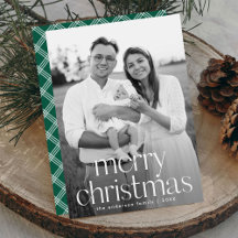 Tipografía Moderna Feliz Navidad Foto Verde