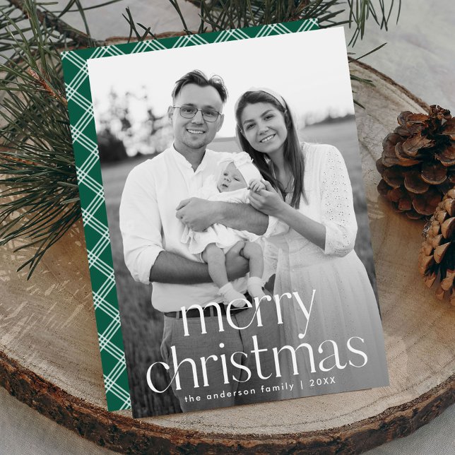 Tipografía Moderna Feliz Navidad Foto Verde (Subido por el creador)