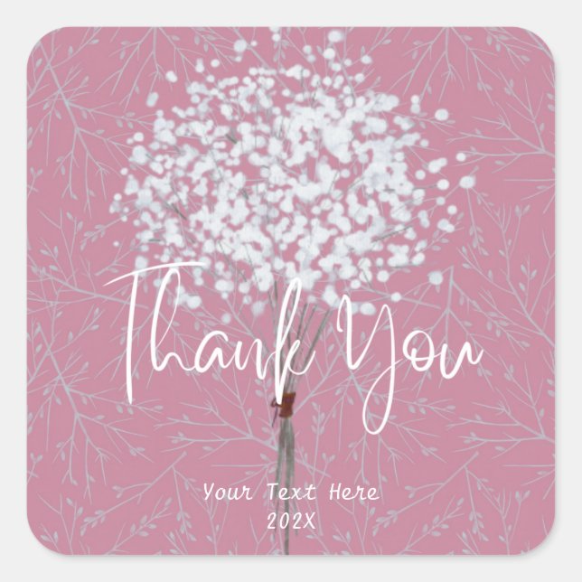 Tipografía moderna Gracias Pegatina 2025 Square (Anverso)