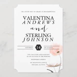 Tipografía moderna Invitación a la boda de Dandeli