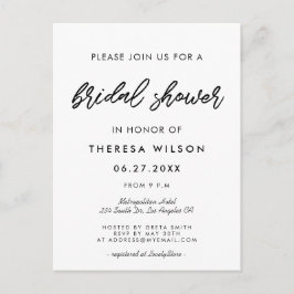 Tipografía moderna Invitación a la ducha de novia