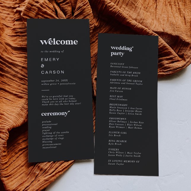 Tipografía moderna | Programa de Bodas Gris de Car (Subido por el creador)