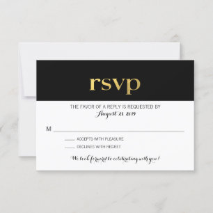 Tipografía Moderna Rayas en Blanco y Negro RSVP