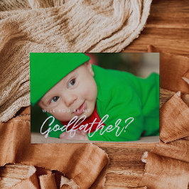 Tipografía moderna ¿Serás mi tarjeta de padrino?