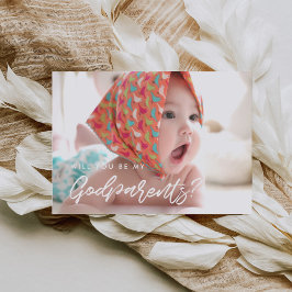 Tipografía moderna ¿Serás mi tarjeta de padrinos?