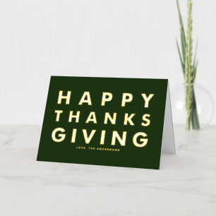 Tipografía moderna verde Día de Acción de Gracias