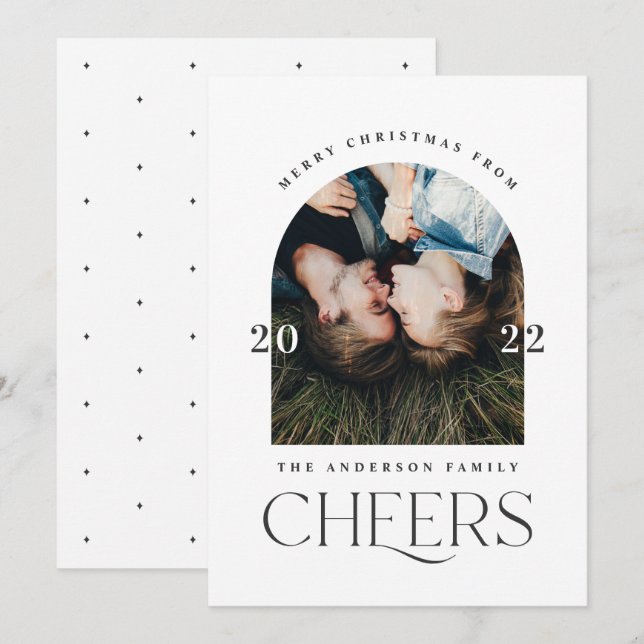 Tipografía moderna y elegante blanco negro 1 foto (Anverso / Reverso)