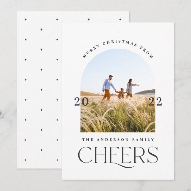 Tipografía moderna y elegante blanco negro 1 foto (Anverso / Reverso)