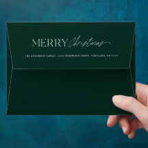 Tipografía navideña festividad verde oscura