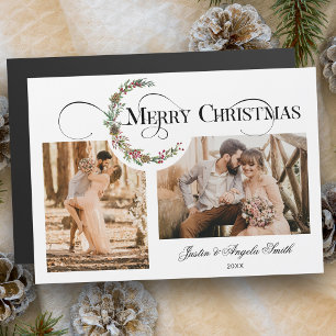 Tipografía navideña Wreath & Merry Multi-Photo