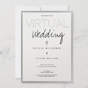 Tipografía negra de plata blanca Boda virtual