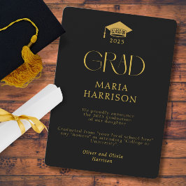 Tipografía: negro y oro sin Invitación fotográfica