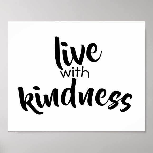 tipografía palabra arte poster blanco y negro (Frente)