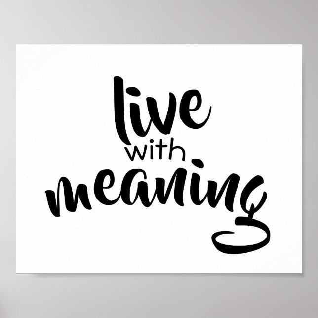 tipografía palabra arte poster blanco y negro (Frente)