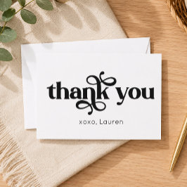 Tipografía Personalizada Tarjeta de Agradecimiento