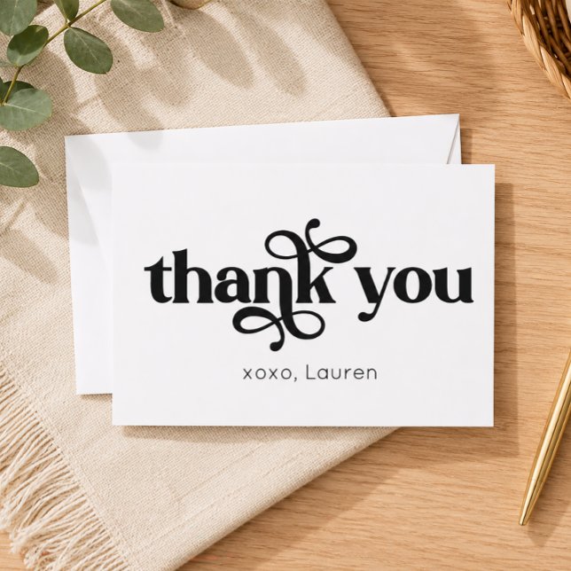 Tipografía Personalizada Tarjeta de Agradecimiento (Personalized Thank You Card)