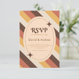 Tipografía Retro 70 Tiras QR Boda de código RSVP
