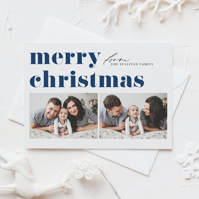 Tipografía Retro Azul Feliz Navidad Dos Fotografía (Subido por el creador)