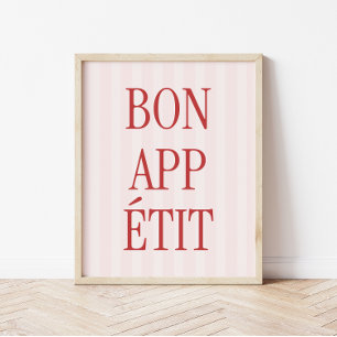 Tipografía Retro 'Bon Appétit' Impresión de Cocina