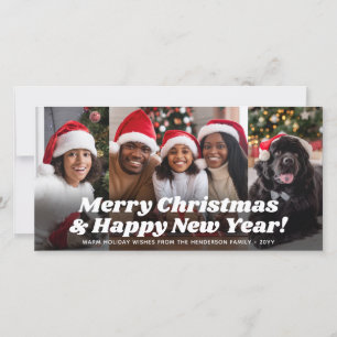Tipografía Retro de Navidad y Año Nuevo Cuatro Fot