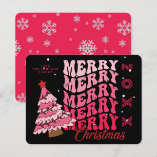Tipografía Retro Rosa Negro Feliz Navidad