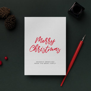 Tipografía roja moderna Tarjeta navideña Feliz