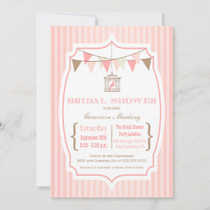 Tipografía rosa vintage invitación a la ducha de n
